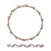 Beautifully Crafted Diamond Bangles  in 18k Yellow Gold with Certified Diamonds - BN0097P
